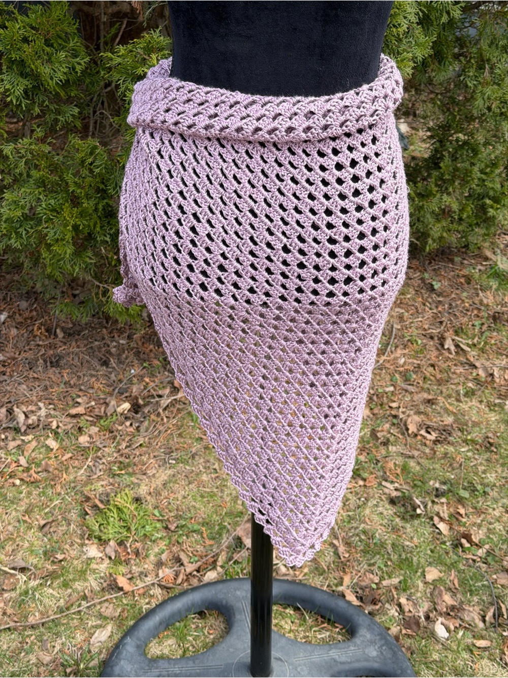 Hand Crafted Lavender Crochet Wrap Scarf shawl - Picture 4 of 4